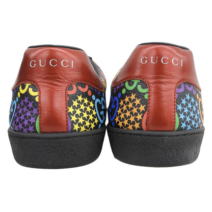 GUCCI グッチ 美品 GGサイケデリック ローカット スニーカー シューズ メンズ ブラック×マルチカラー 7 610085 シューズ