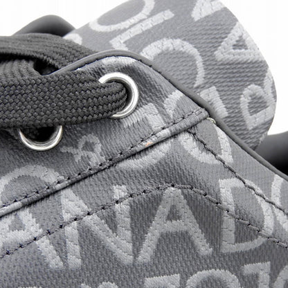 DOLCE&GABBANA ドルチェアンドガッバーナ 新品同様 ロゴモノグラム 総柄 スニーカー シューズ メンズ 黒 ブラック 8 シューズ 8