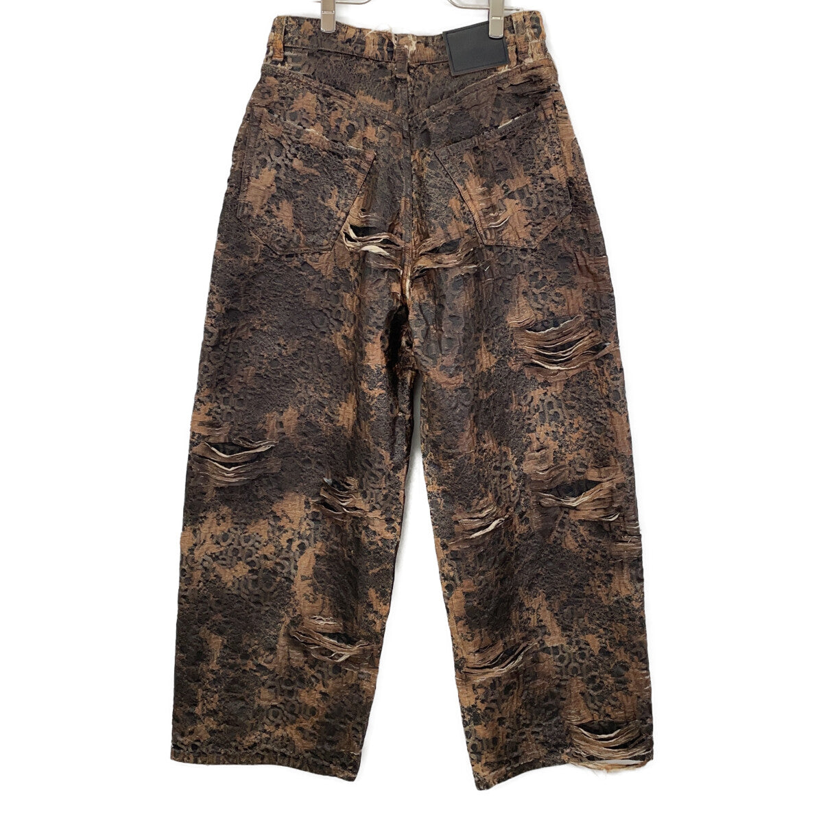 ACNE STUDIOS アクネ ストゥディオズ 25SS　B00406ー700 ブラウン ワイドレッグディストレストコーティングジーンズ ボトムス