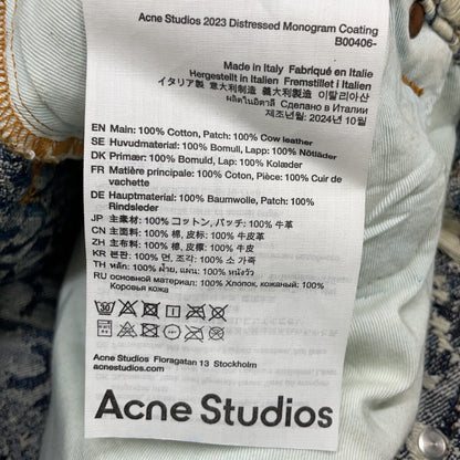 ACNE STUDIOS アクネ ストゥディオズ 25SS　B00406ー700 ブラウン ワイドレッグディストレストコーティングジーンズ ボトムス