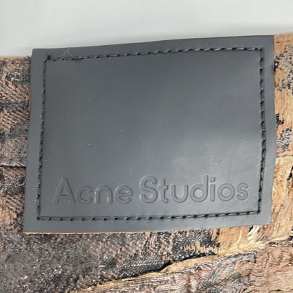 ACNE STUDIOS アクネ ストゥディオズ 25SS　B00406ー700 ブラウン ワイドレッグディストレストコーティングジーンズ ボトムス