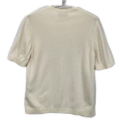 GUCCI 24AW 787736 Ivory Silk Blend Short Sleeve Knit Top