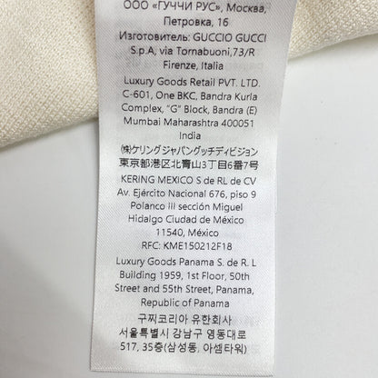 GUCCI 24AW 787736 Ivory Silk Blend Short Sleeve Knit Top