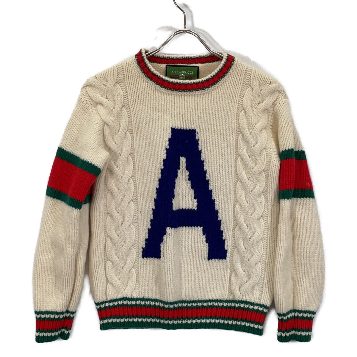 GUCCI グッチ ABCDEFGUCCI　537540 アイボリー シェリーライン A ロゴ ニットセーター トップス