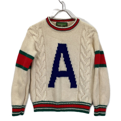 GUCCI グッチ ABCDEFGUCCI　537540 アイボリー シェリーライン A ロゴ ニットセーター トップス