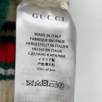 GUCCI 古驰 ABCDEFGUCCI 537540 象牙色 织带 A字徽标 针织衫 上衣