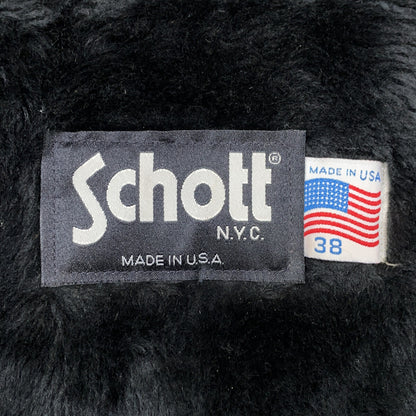 SCHOTT 肖特 641 黑色 羊羔绒内衬 单排扣机车夹克 夹克 38