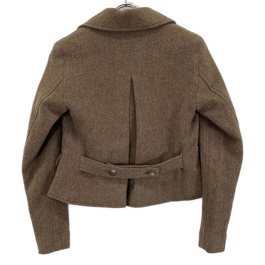 LAUREN RALPH LAUREN ローレン ラルフローレン ブラウン ダブルブレステッド ヘリンボーン コート ジャケット