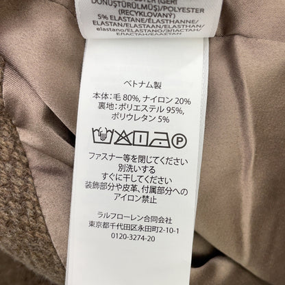 棕色 双排扣 人字纹 大衣 女式 00