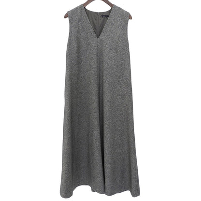 美品 ラメミックスツイード Vネック ワンピース レディース グレー系 32 25AW OPWOGW0517 ワンピース 32 レディース