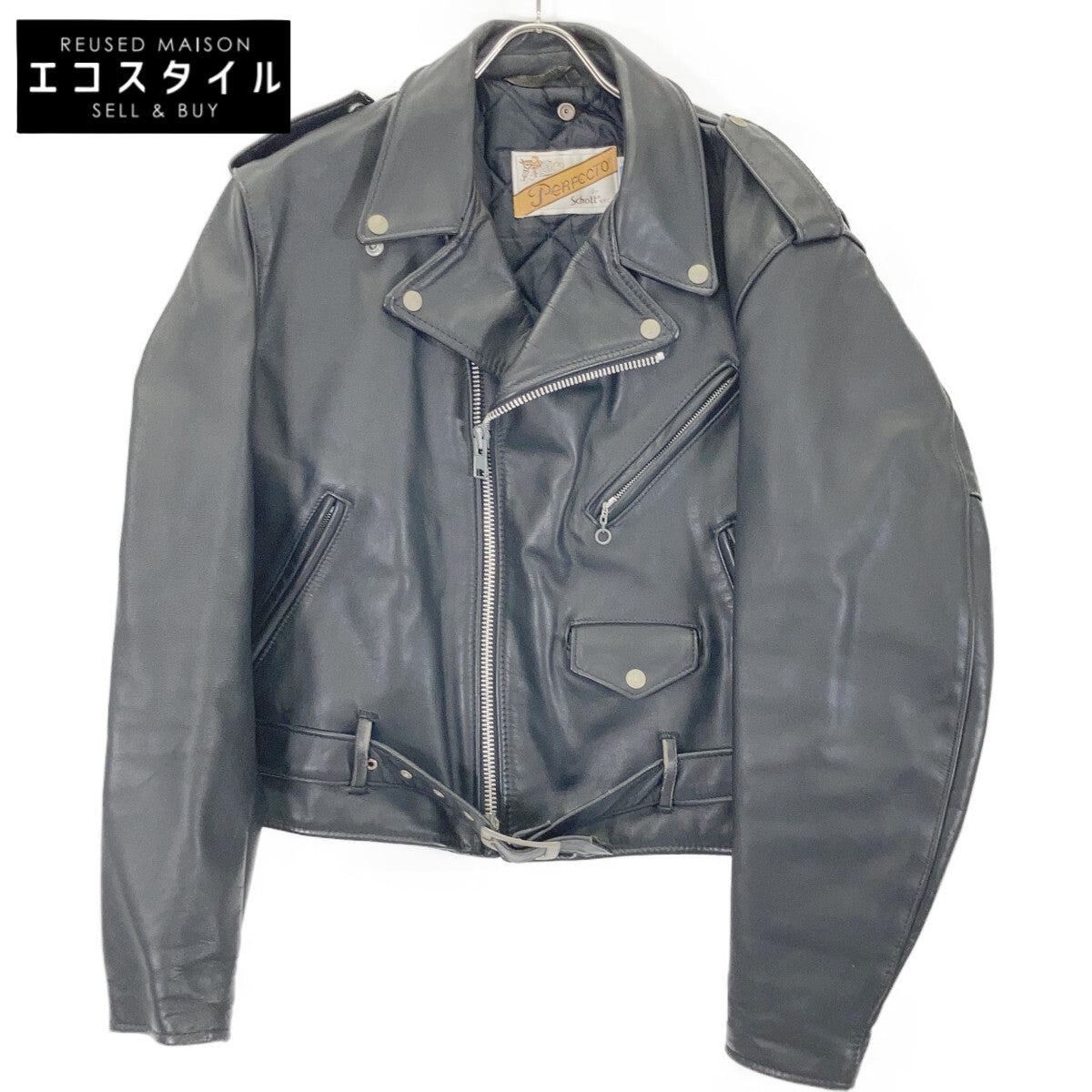 schott ショット 618 ブラック バイカー後期タグ USA製 ダブルライダースジャケット ジャケット