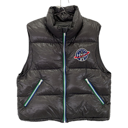 HYSTERIC GLAMOUR CREW PATCH Appliqué Stand-Collar Down Vest 01223AV01