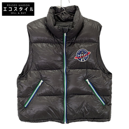 HYSTERIC GLAMOUR CREW PATCH Appliqué Stand-Collar Down Vest 01223AV01