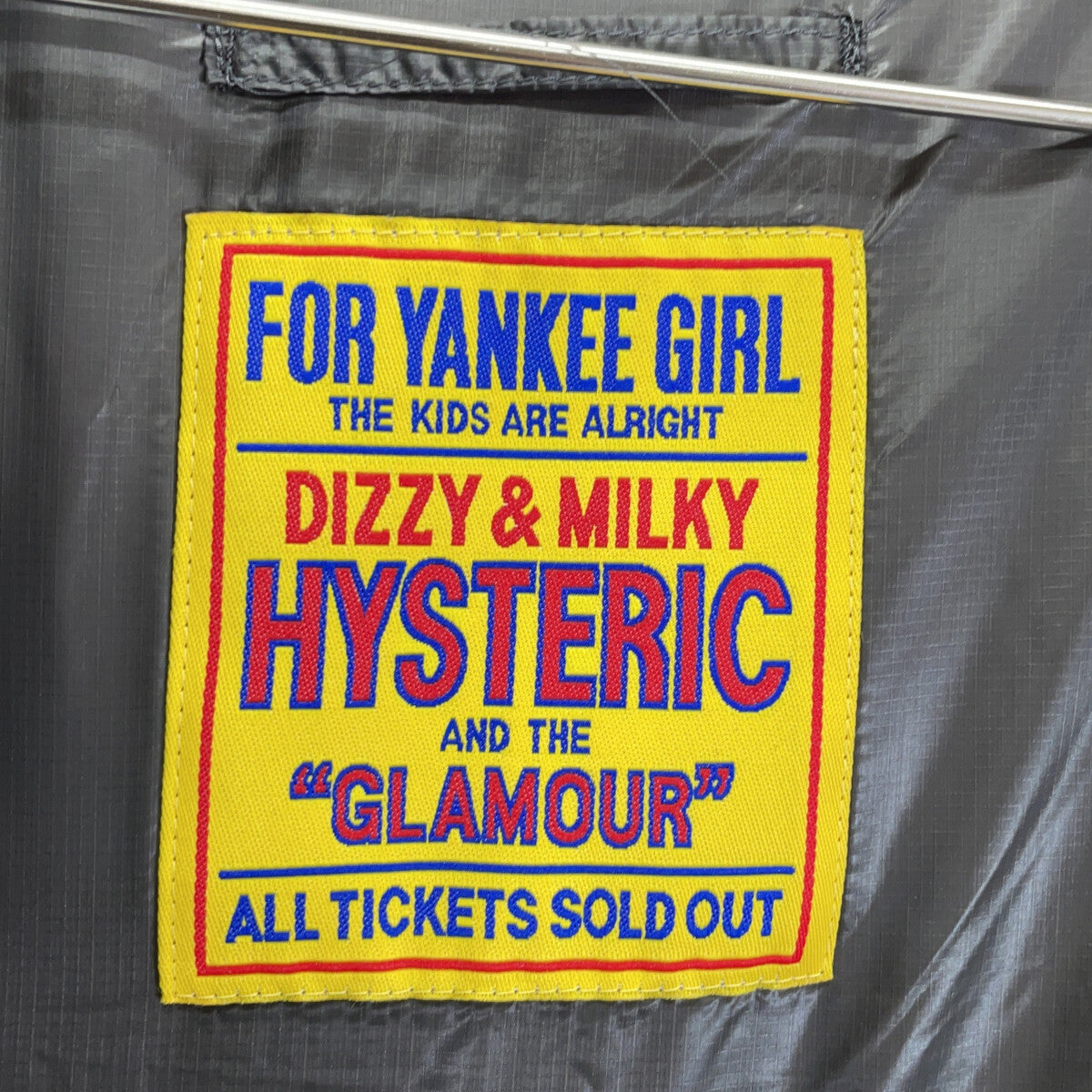 HYSTERIC GLAMOUR CREW PATCH Appliqué Stand-Collar Down Vest 01223AV01