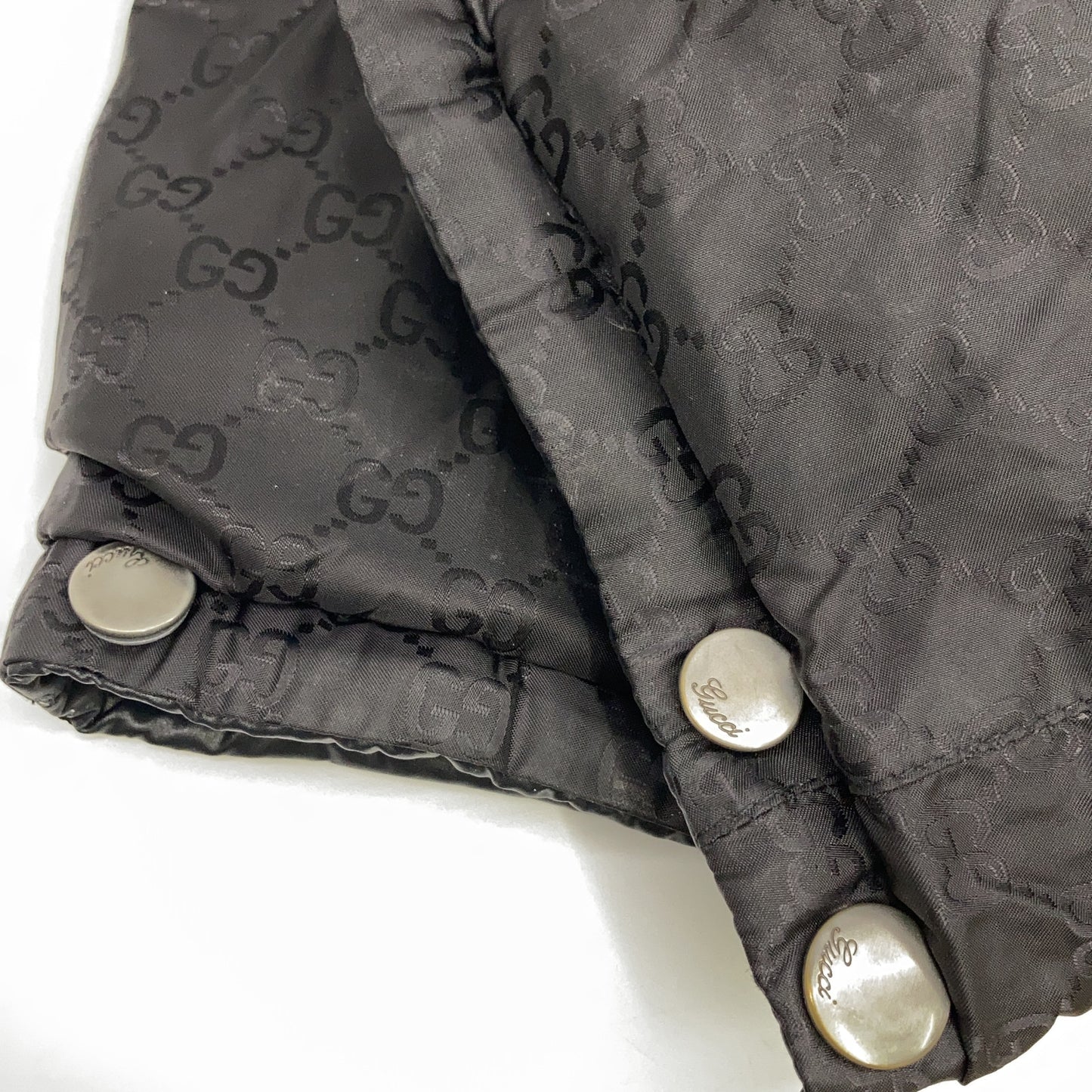 185390 Black GG Pattern Reversible Down Jacket Jacket 46 Men's