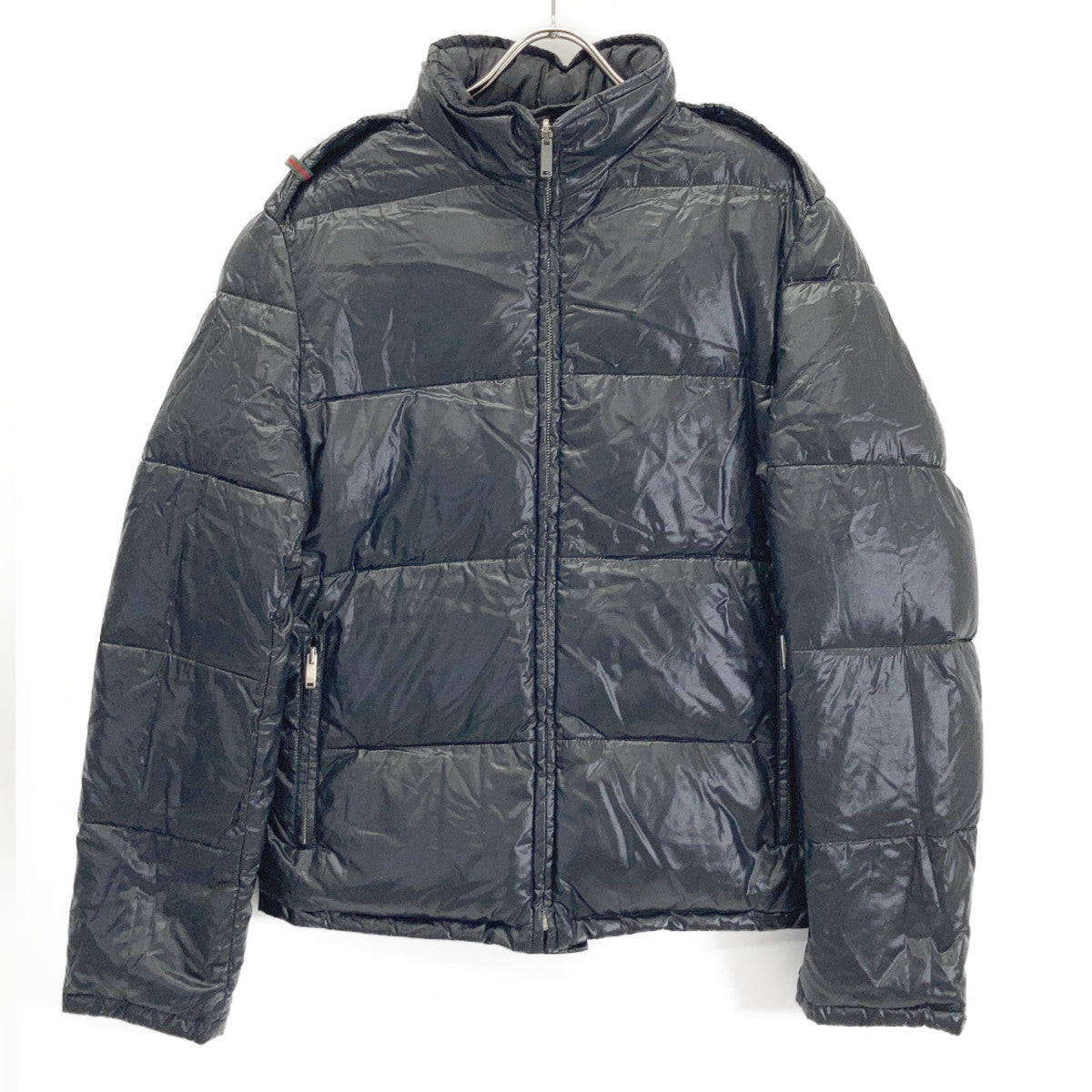 185390 Black GG Pattern Reversible Down Jacket Jacket 46 Men's