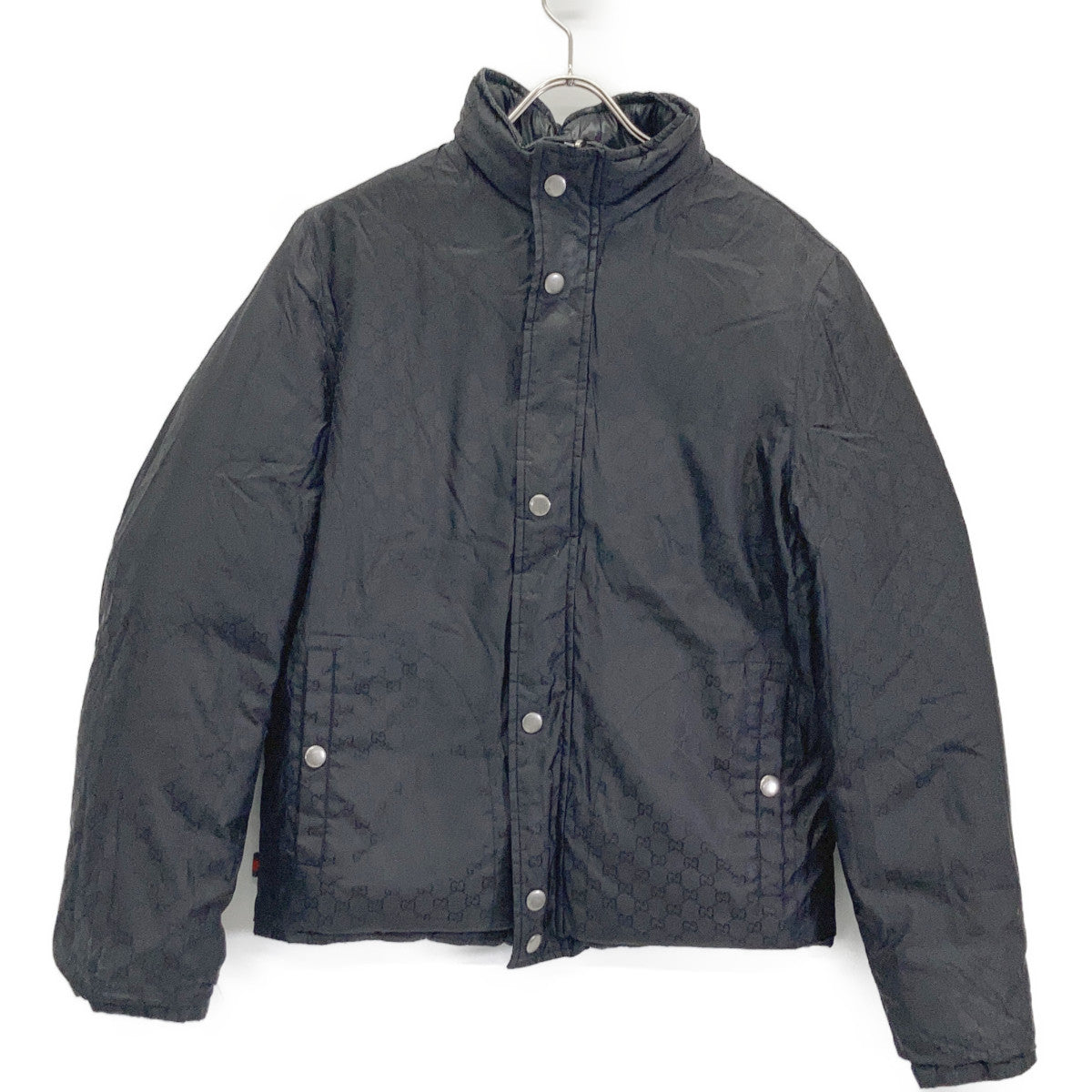 185390 Black GG Pattern Reversible Down Jacket Jacket 46 Men's