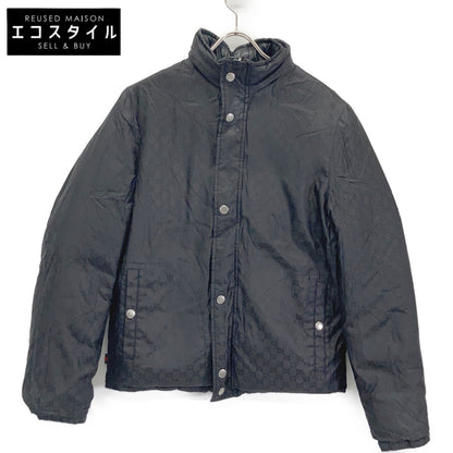 185390 Black GG Pattern Reversible Down Jacket Jacket 46 Men's
