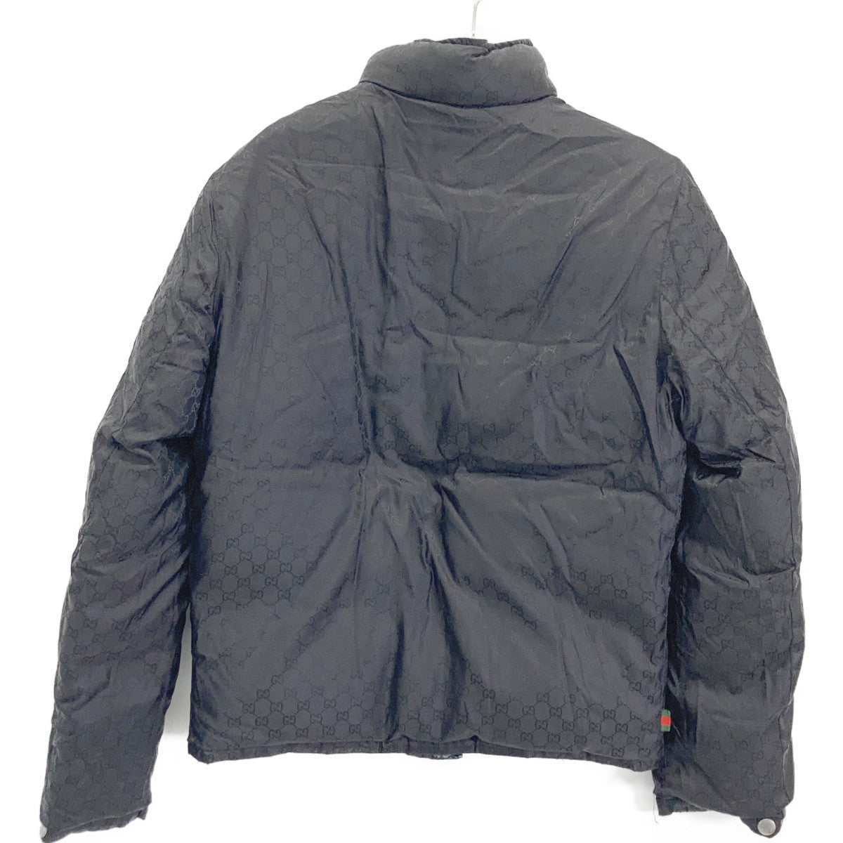 185390 Black GG Pattern Reversible Down Jacket Jacket 46 Men's