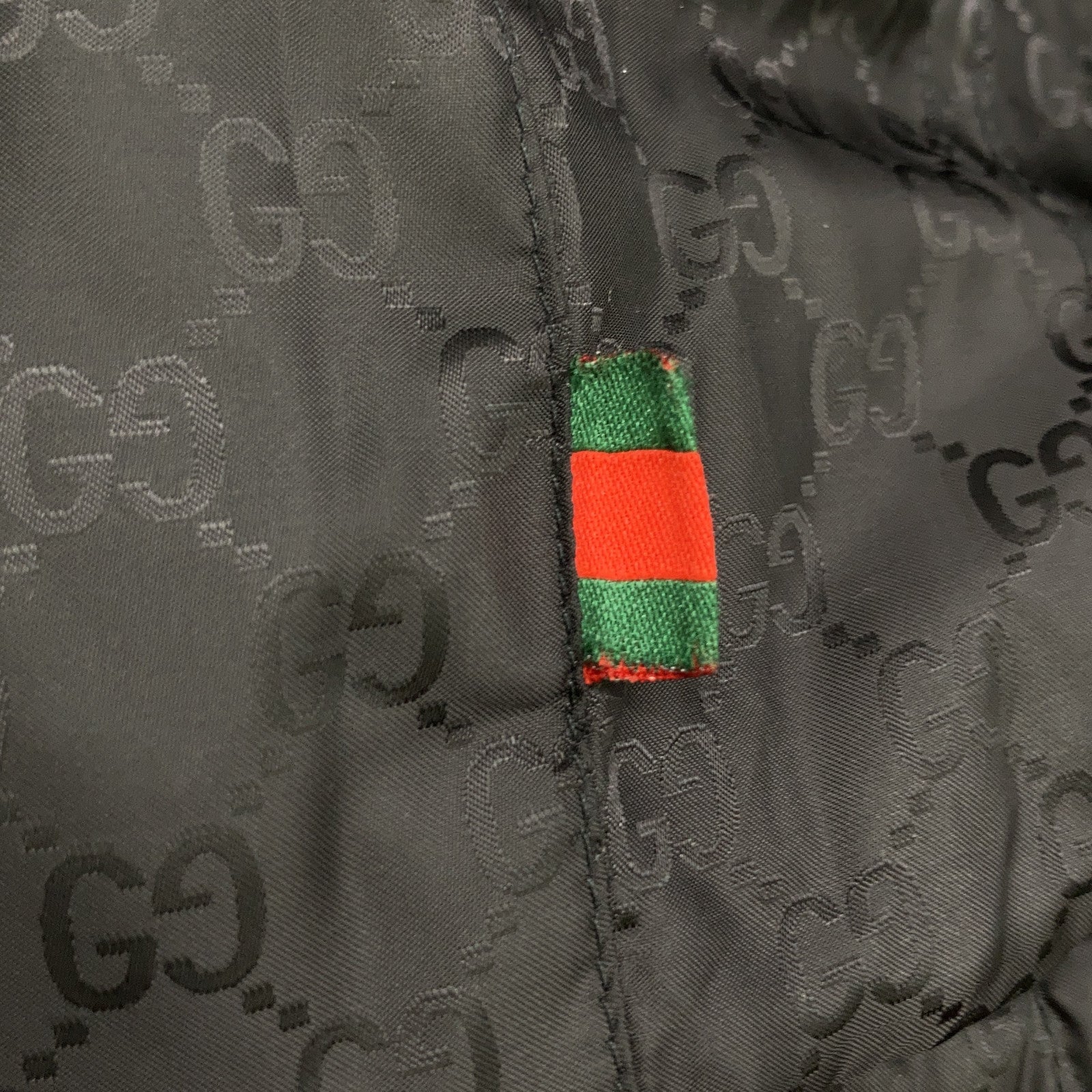 185390 Black GG Pattern Reversible Down Jacket Jacket 46 Men's