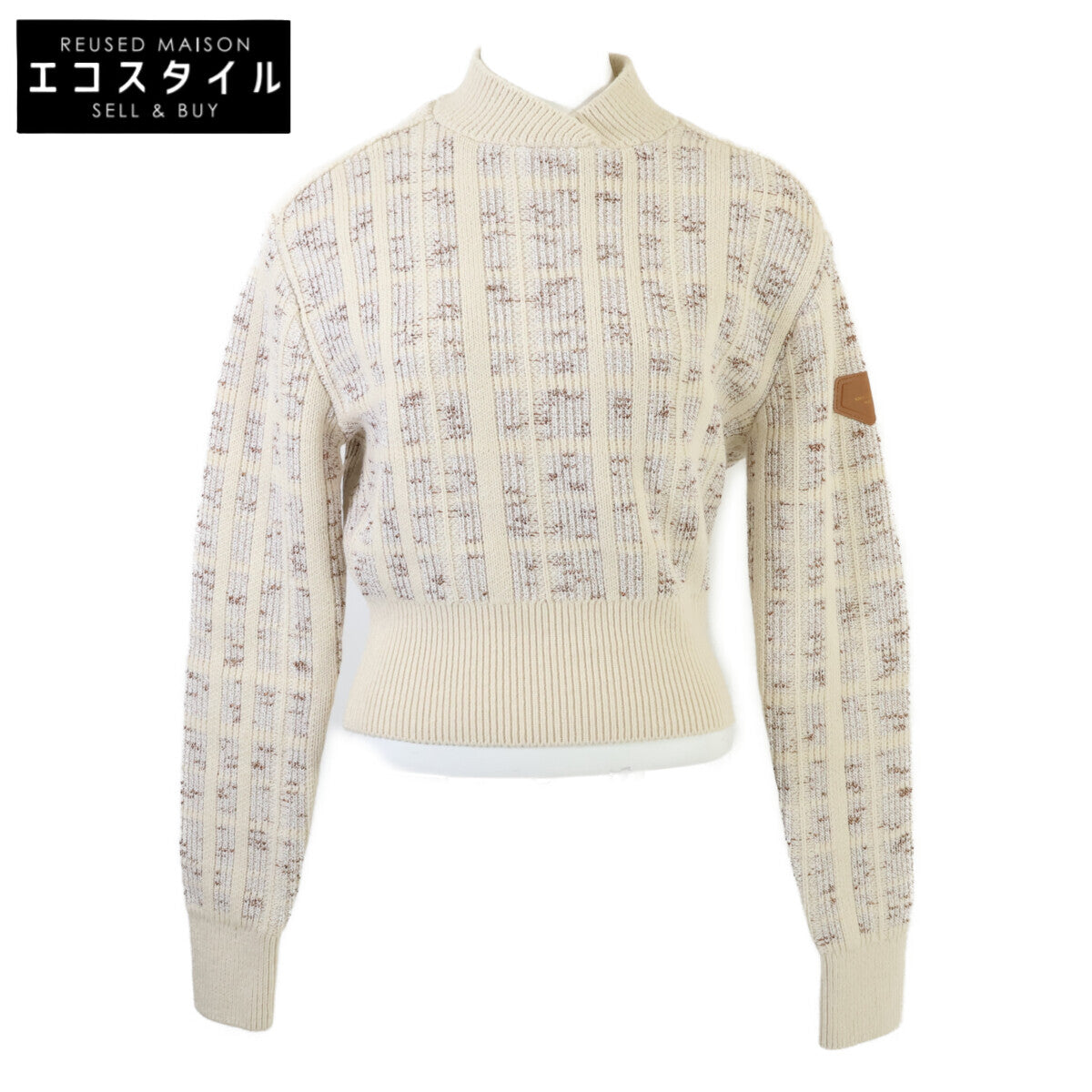 LOUIS VUITTON ルイヴィトン 【新品同様/国内正規/24年製】RW242WW MUV FRKL22 カシミヤ混 ツイード クロップド ニットセーター/ トップス
