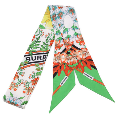 BURBERRY バーバリー 【新品同様/国内正規】8049798/72B フラワー柄 シルク スキニー スカーフ