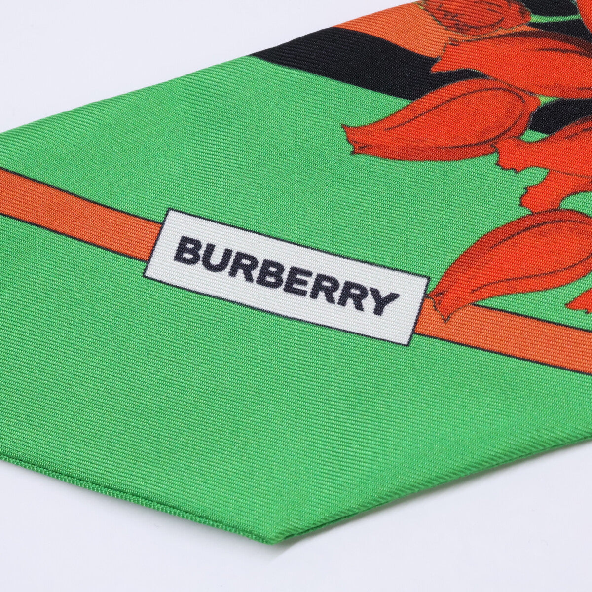 BURBERRY バーバリー 【新品同様/国内正規】8049798/72B フラワー柄 シルク スキニー スカーフ