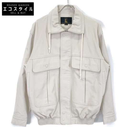 HYSTERIC GLAMOUR ヒステリックグラマー 02201LB01 ホワイト 20SS ジップアップ ラムレザージャケット ジャケット
