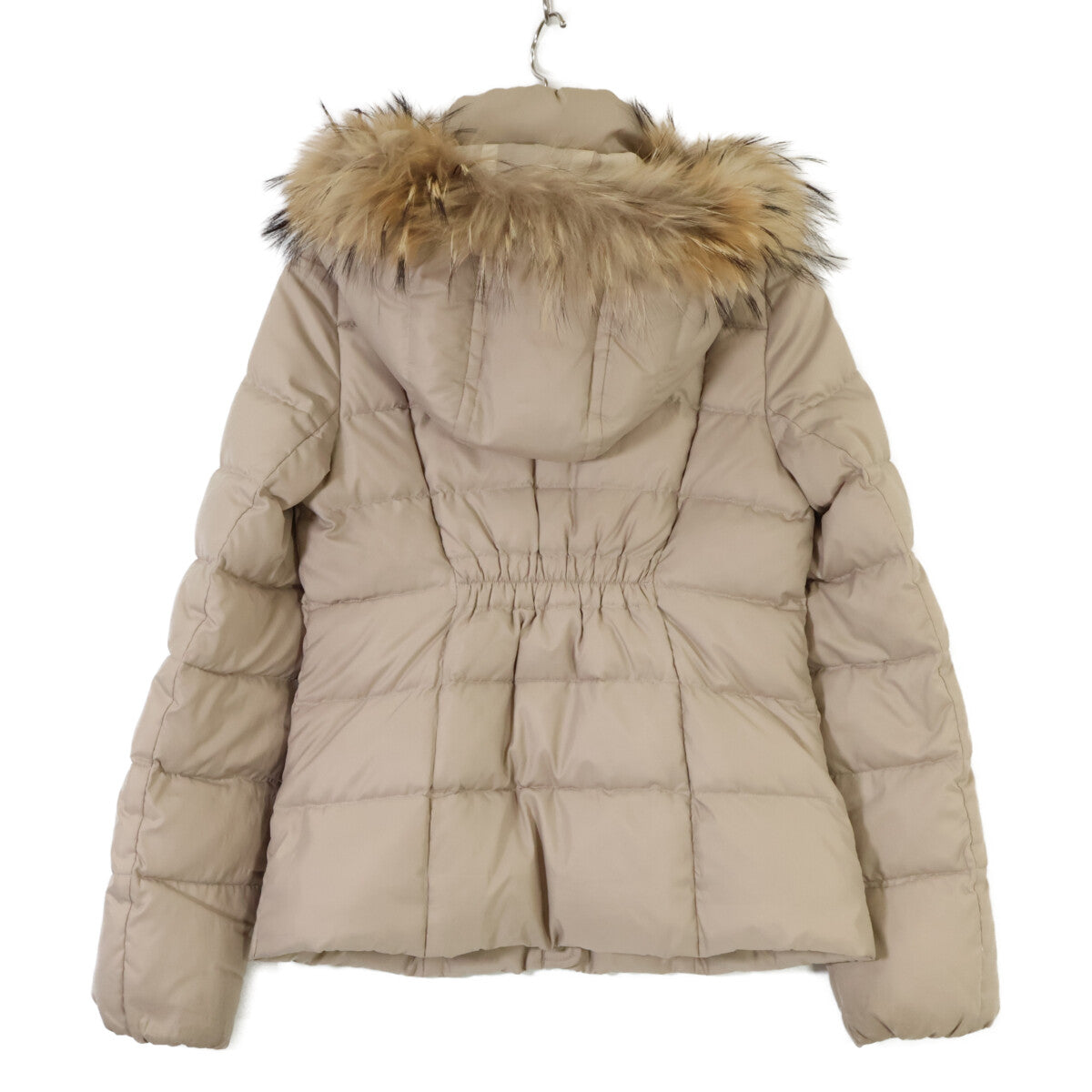 BLUE LABEL CRESTBRIDGE 55C12-412-40 Beige Fur Hooded Down Jacket 36