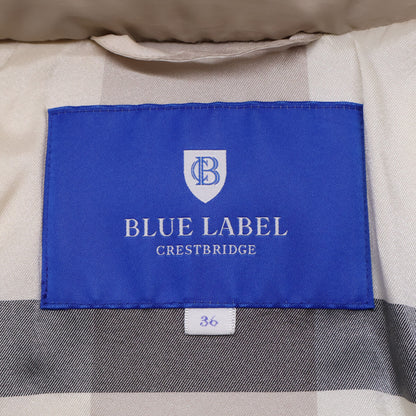 BLUE LABEL CRESTBRIDGE ブルーレーベルクレストブリッジ 55C12-412-40 ﾍﾞｰｼﾞｭ ﾌｧｰ付 ﾀﾞｳﾝｼﾞｬｹｯﾄ ジャケット 36