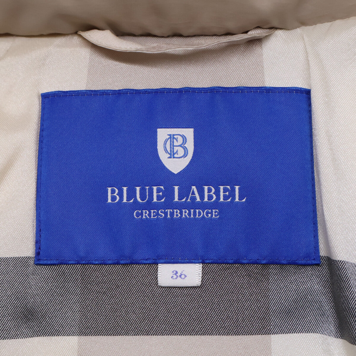 BLUE LABEL CRESTBRIDGE 蓝标巴宝莉 55C12-412-40 米色 带毛领羽绒服 夹克 36