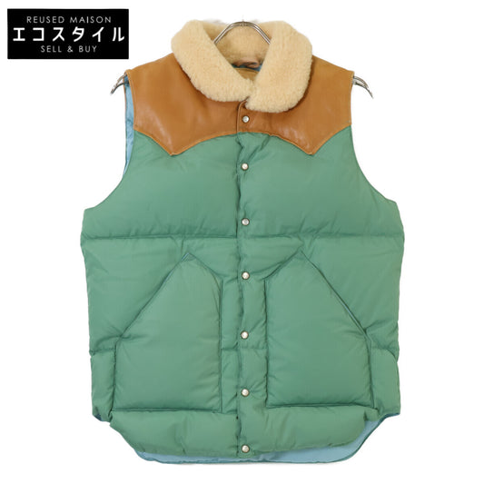 Rocky Mountain Featherbed ロッキーマウンテンフェザーベッド 450-452-20 ｸﾞﾘｰﾝ×ﾌﾞﾙｰ×ﾌﾞﾗｳﾝ ｸﾘｽﾃｨﾍﾞｽﾄ Christy Vest ﾑｰﾄﾝ ﾀﾞｳﾝﾍﾞｽﾄ ジャケット 38