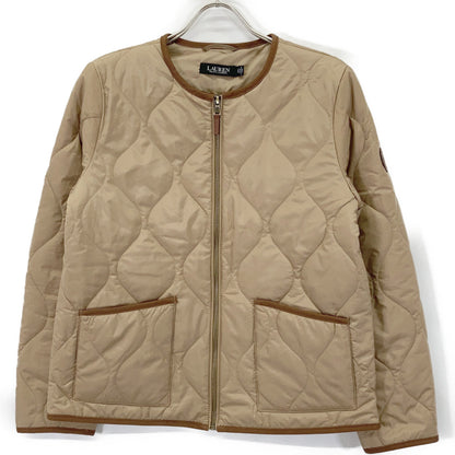 LAUREN RALPH LAUREN Lauren Ralph Lauren Beige Twill-Trim Onion-Quilted Jacket Jacket