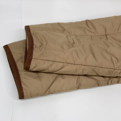 Beige Twill Trim Onion Quilted Jacket XS Women's
