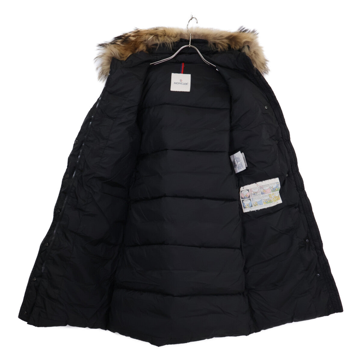 MERIN 皮草饰边连帽羽绒服，带腰带，00码 女款