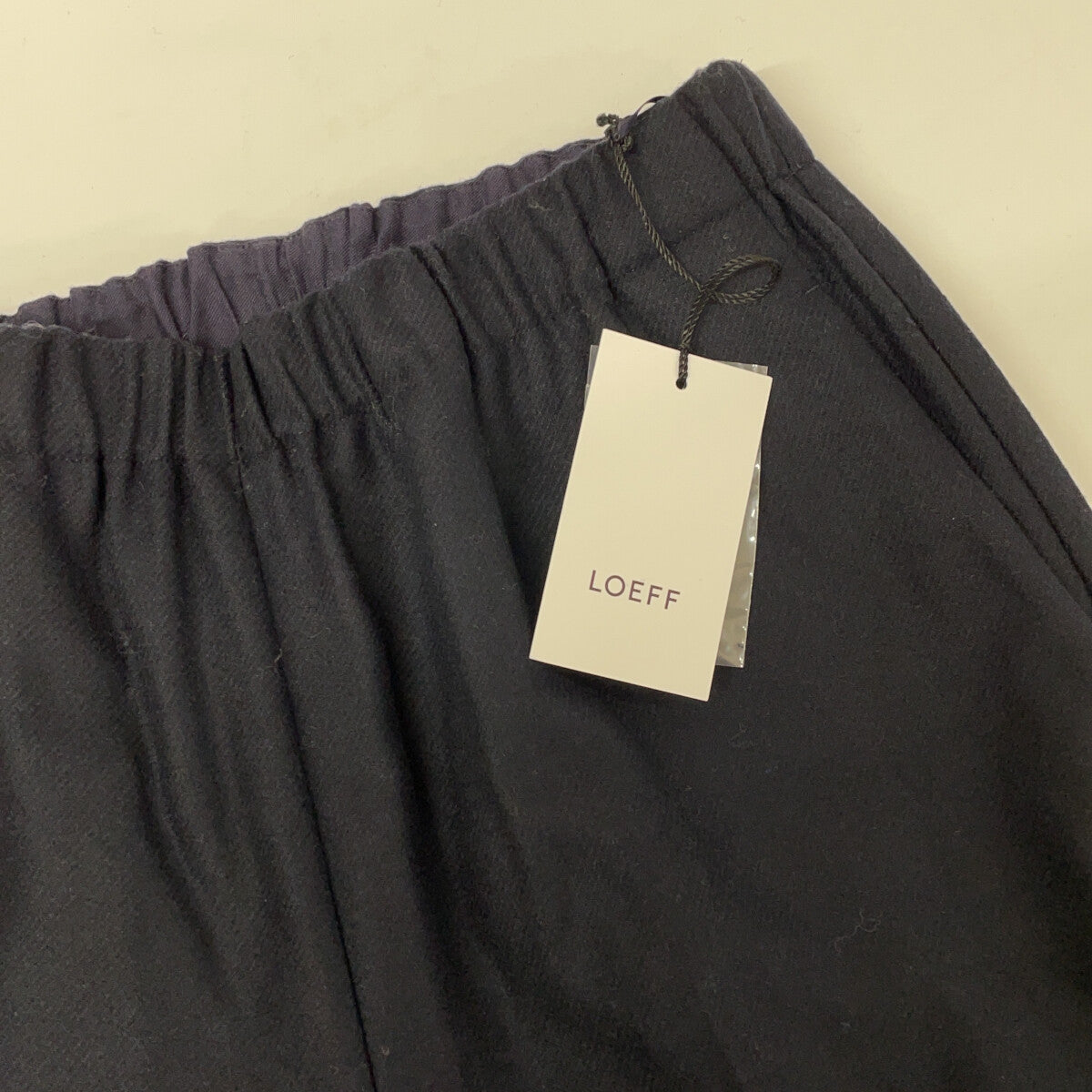 LOEFF 8814-299-0145 Navy Wool Straight Pants Bottoms 1