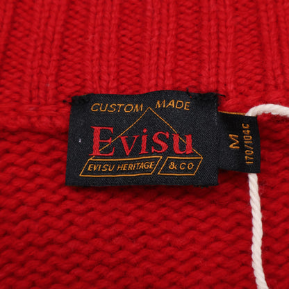 EVISU EVISU 红色 宽松版型 咧嘴笑佛头编织针织衫 上衣 M