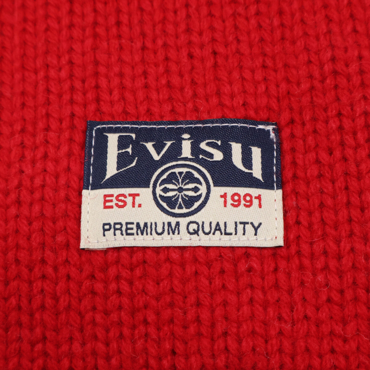 EVISU EVISU 红色 宽松版型 咧嘴笑佛头编织针织衫 上衣 M