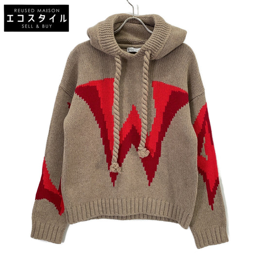 J.W.Anderson ジェイ ダブリュー アンダーソン beige Gothic logo chunky knit hoodie top