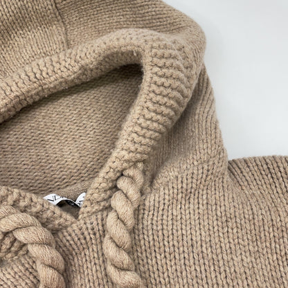 J.W.Anderson JW安德森 米色 哥特式Logo 厚针织连帽衫 上衣