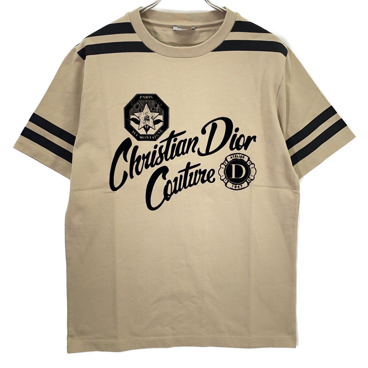 DIOR ディオール 483J636B0554 ベージュ コットン プリント Tシャツ トップス