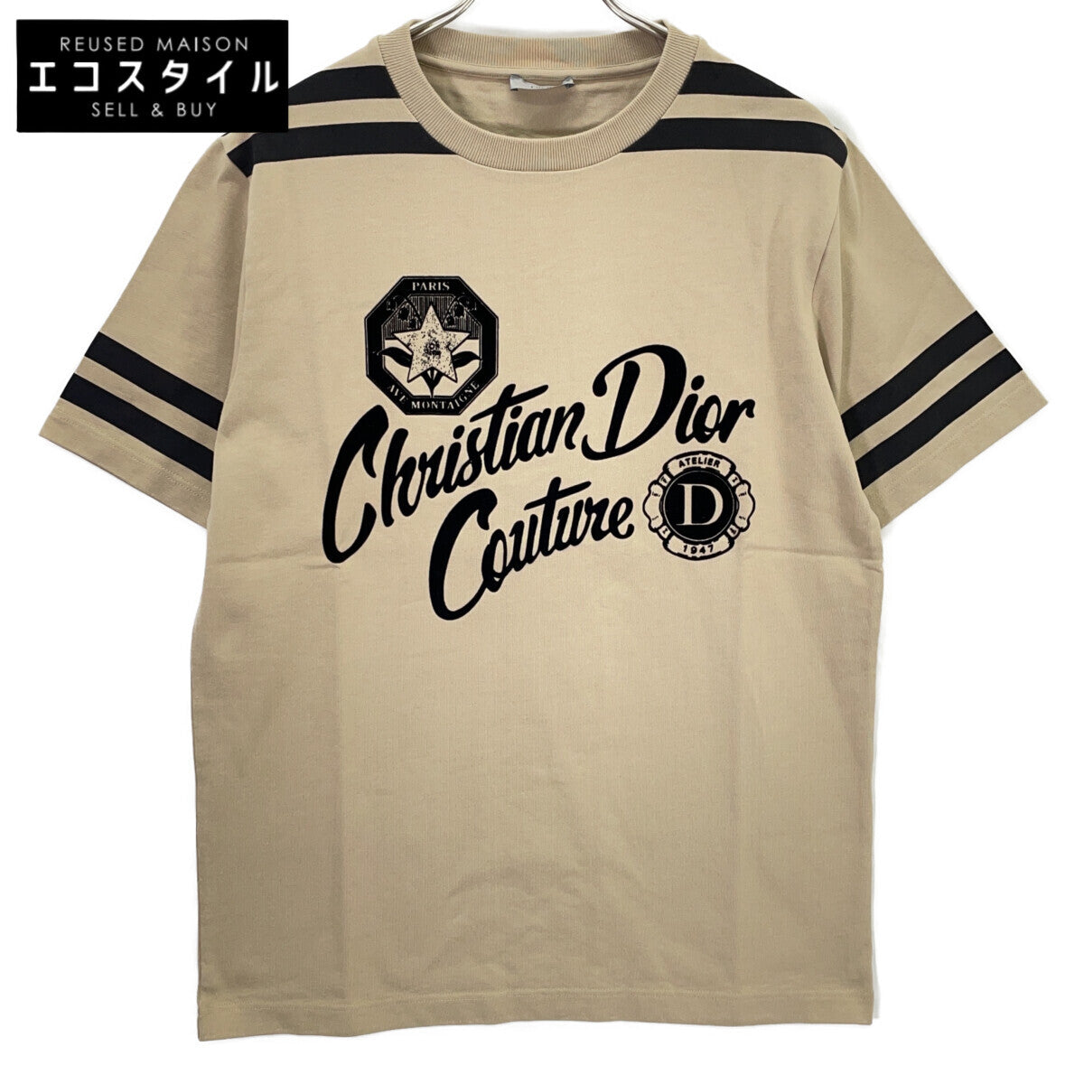 DIOR 迪奥 483J636B0554 米色纯棉印花T恤上衣
