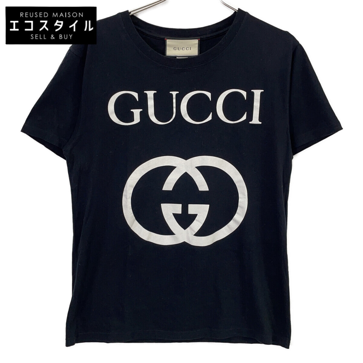 GUCCI 古驰 493117 黑色 棉质 Logo T恤 上衣