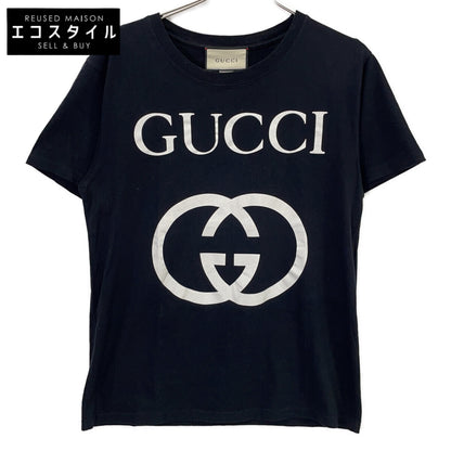 GUCCI 古驰 493117 黑色 棉质 Logo T恤 上衣