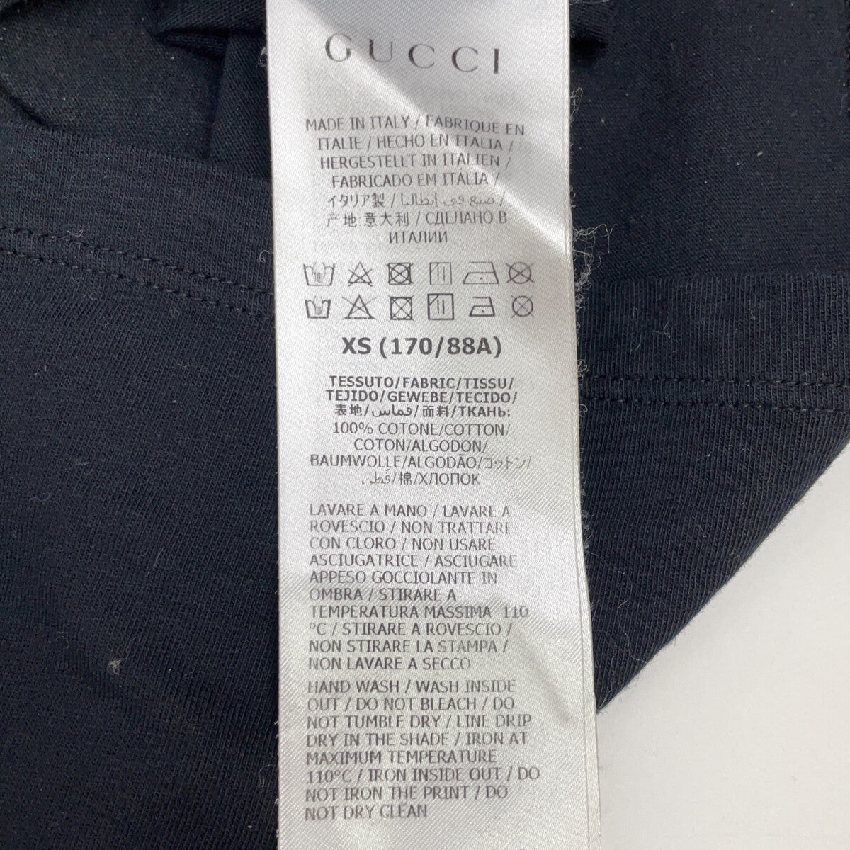 GUCCI 古驰 493117 黑色 棉质 Logo T恤 上衣