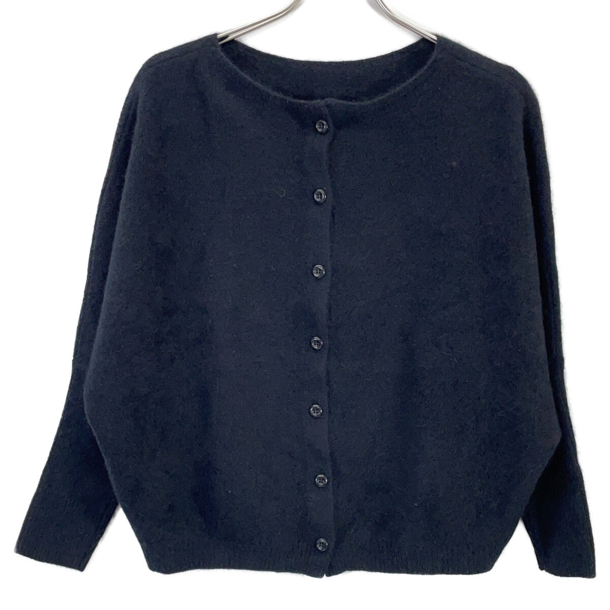 BEARDSLEY ビアズリー 24AW ﾌﾞﾗｯｸ FOXｳｰﾙ後ろﾎﾞﾀﾝﾆｯﾄ トップス F