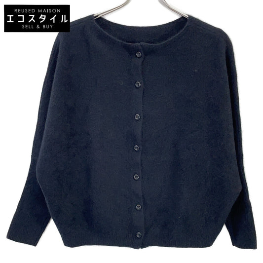 BEARDSLEY ビアズリー 24AW ﾌﾞﾗｯｸ FOXｳｰﾙ後ろﾎﾞﾀﾝﾆｯﾄ トップス F