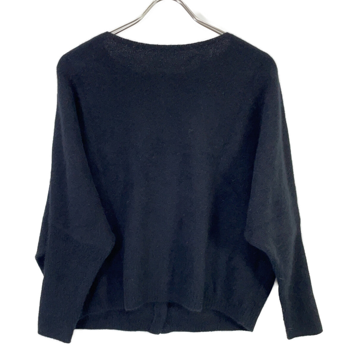 BEARDSLEY ビアズリー 24AW ﾌﾞﾗｯｸ FOXｳｰﾙ後ろﾎﾞﾀﾝﾆｯﾄ トップス F