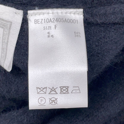 BEARDSLEY ビアズリー 24AW ﾌﾞﾗｯｸ FOXｳｰﾙ後ろﾎﾞﾀﾝﾆｯﾄ トップス F