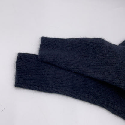 BEARDSLEY ビアズリー 24AW ﾌﾞﾗｯｸ FOXｳｰﾙ後ろﾎﾞﾀﾝﾆｯﾄ トップス F